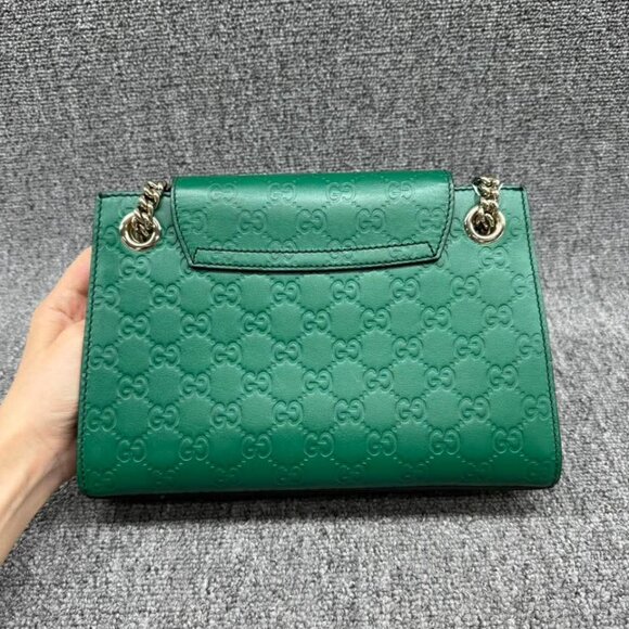GUCCI Emily Small Green Leather Shoulder Bag 599-061125 - Picture 3 of 14